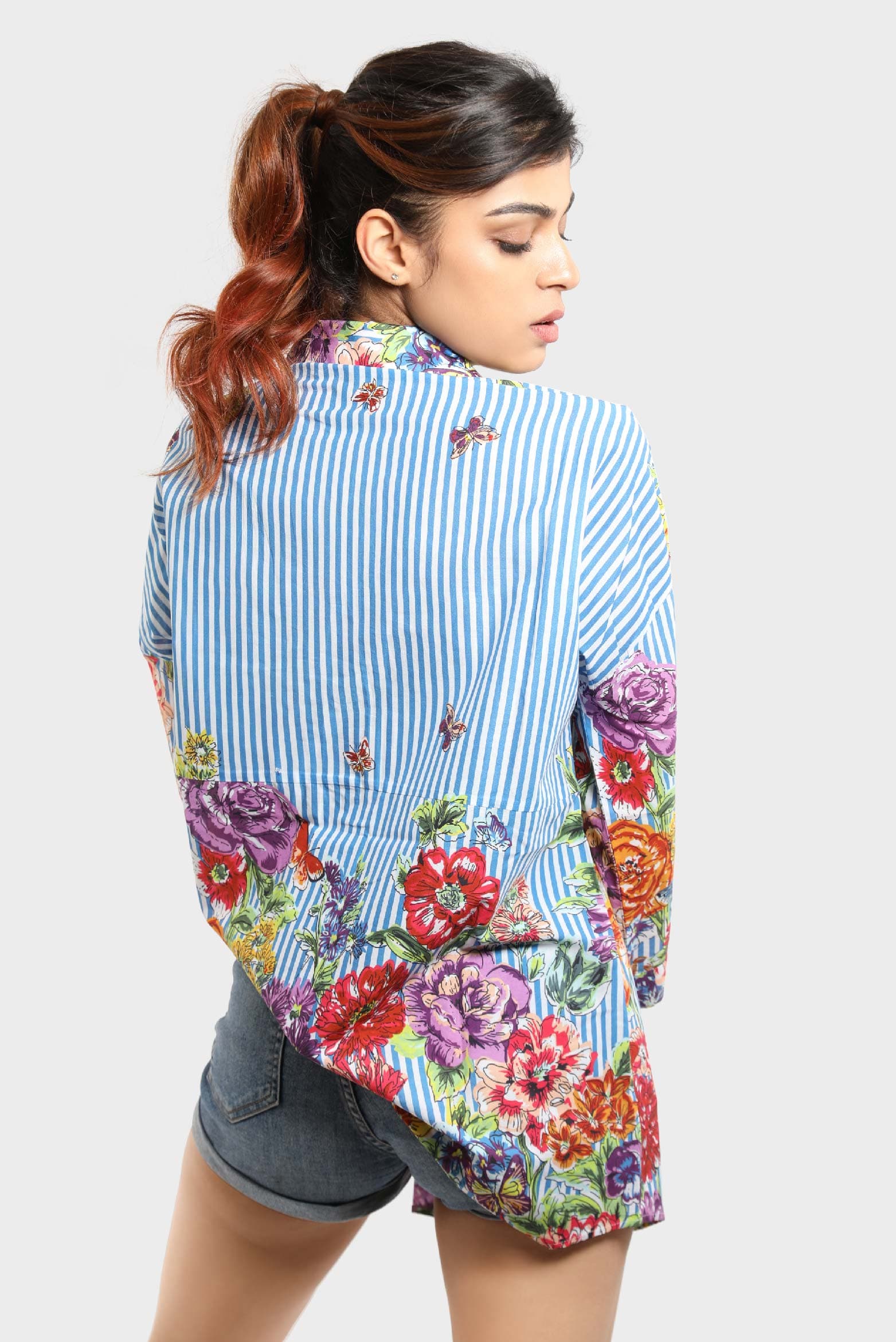 Floral Stripe Printed Shirt