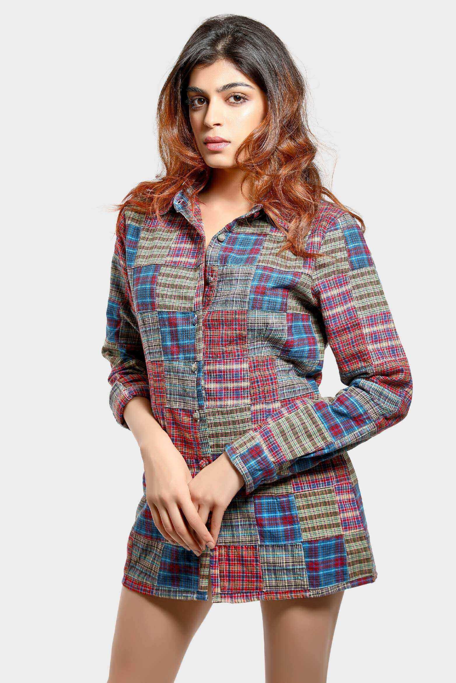 Patchwork Check Shirt