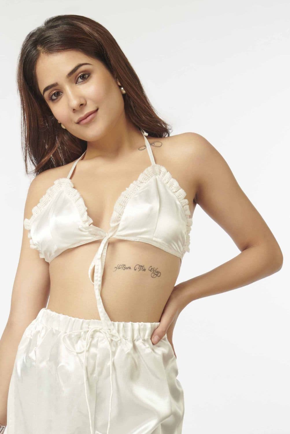 Satin Frill Bralet Top