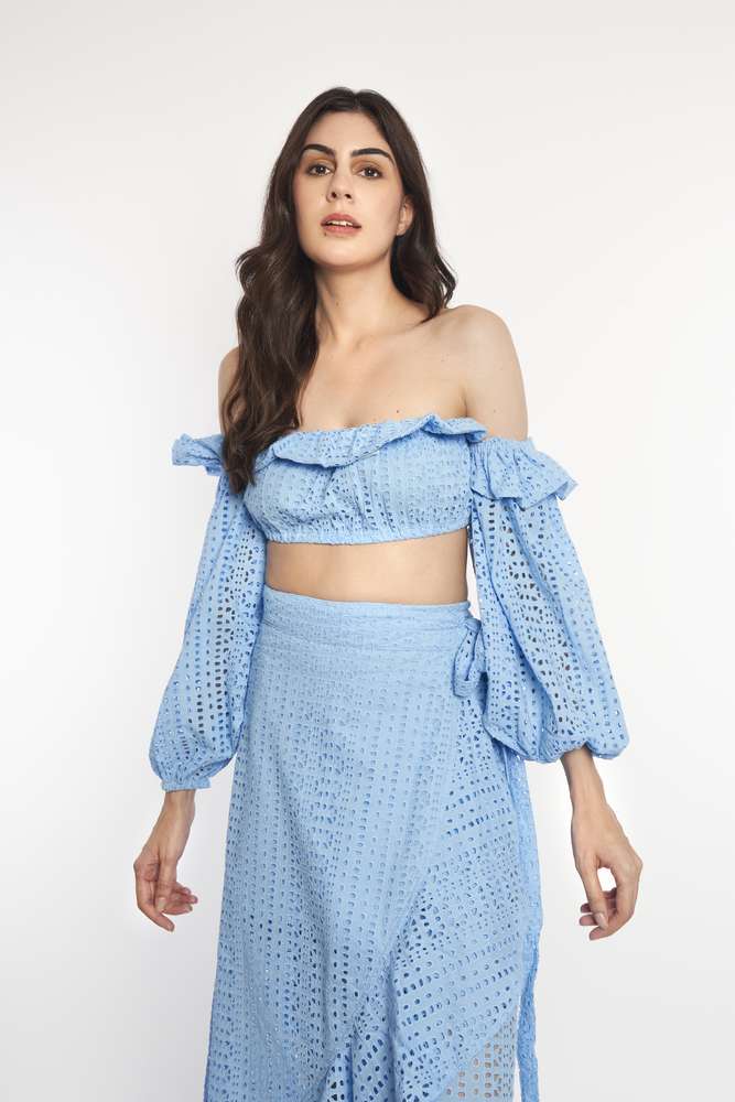 Broderie Frill Bandeau Top