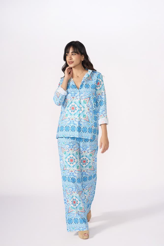 The Amalfi Printed Linen Pants