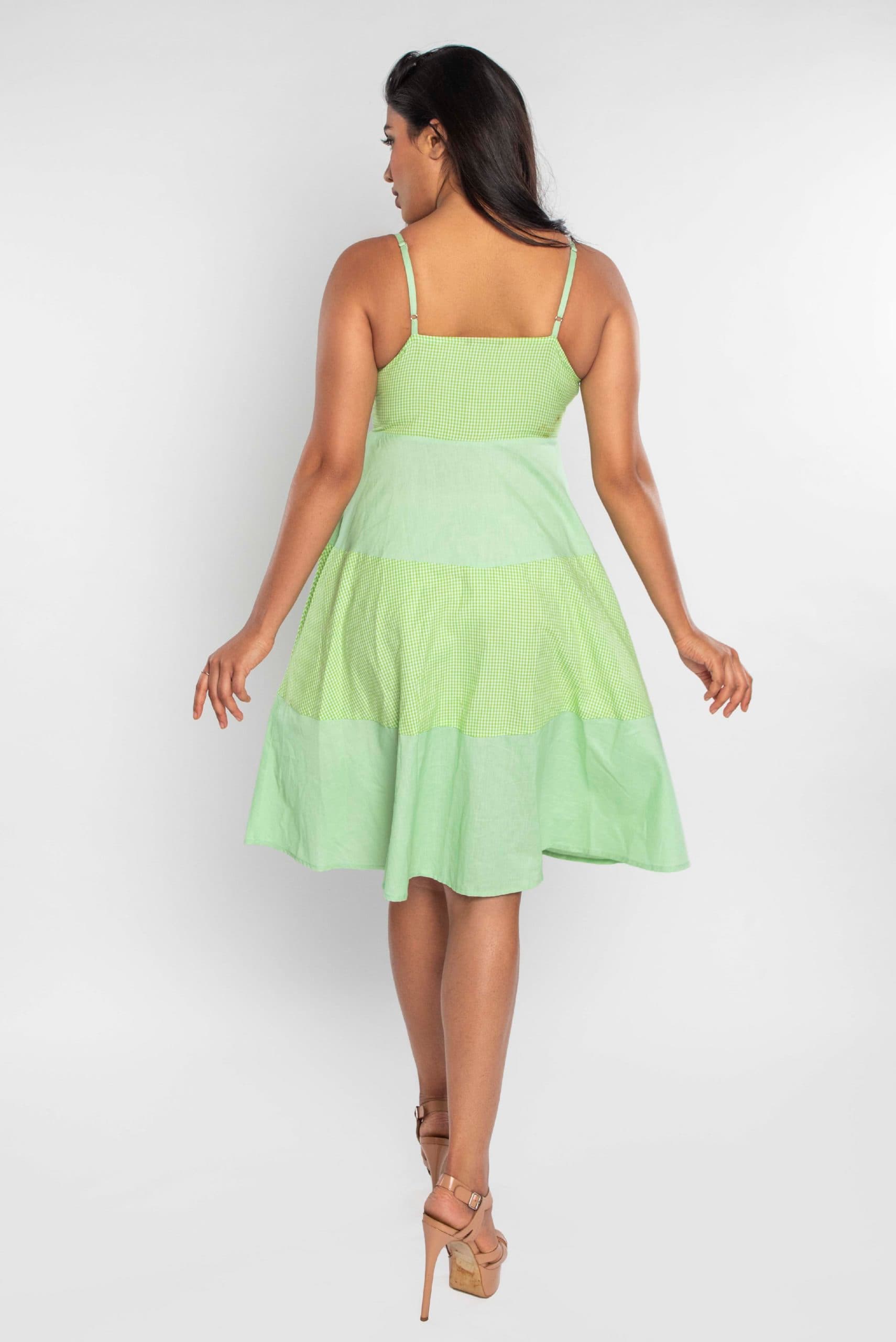 Mix Match Front Button Dress