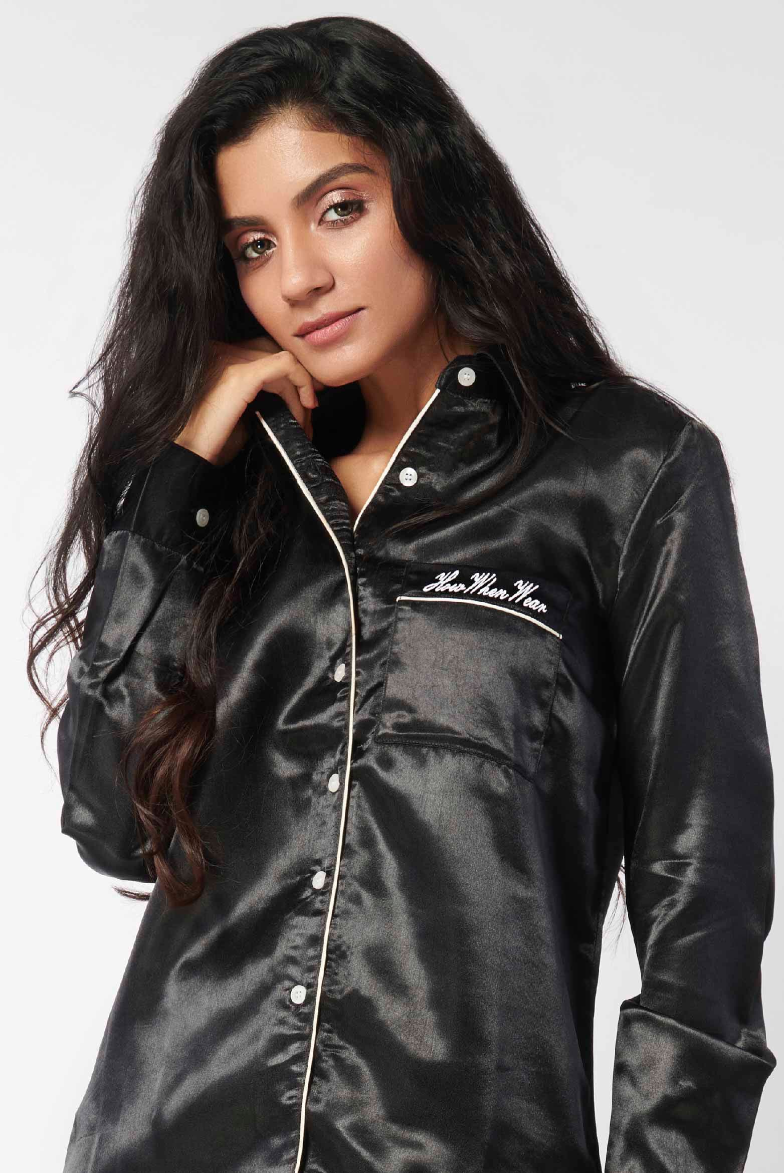 Satin Embroidered PJ Set