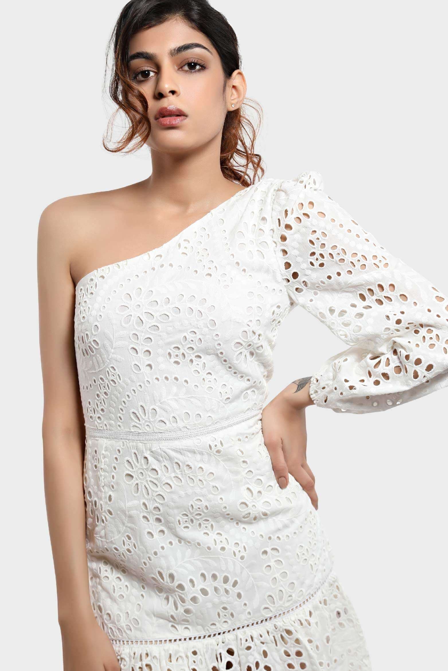 Broderie Off Shoulder Dress
