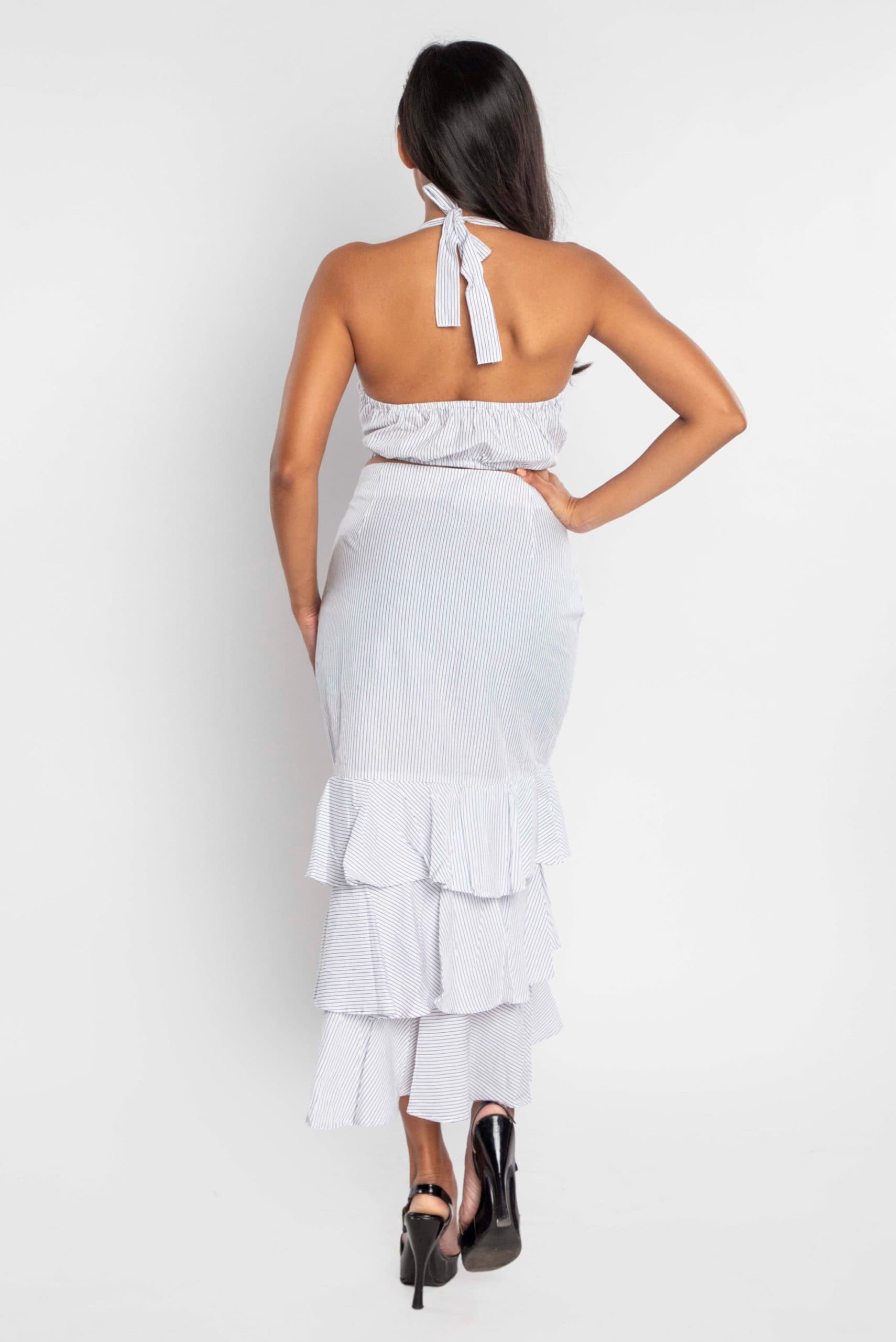 Pinstripe Tie Back Crop Top