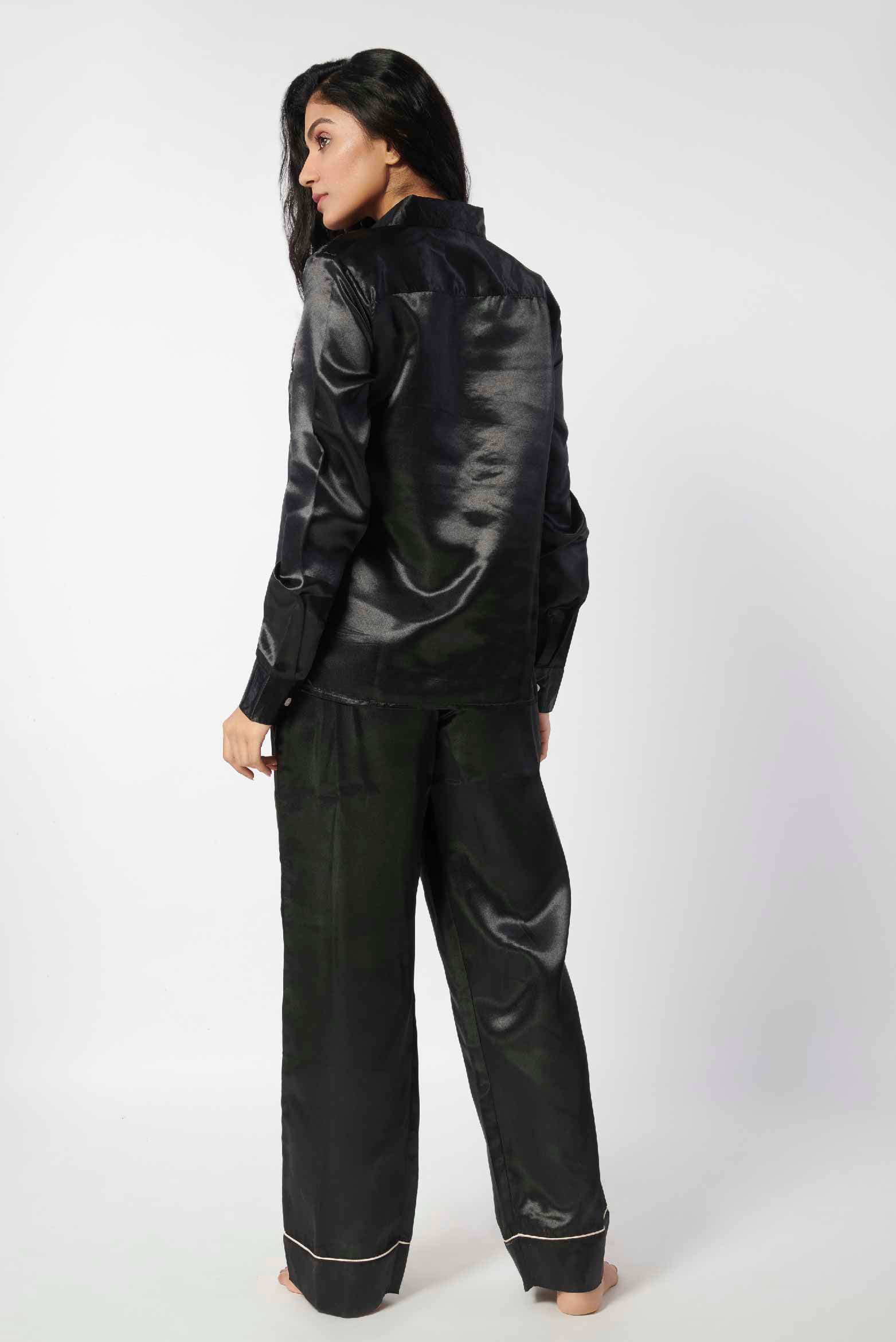 Satin Embroidered PJ Set