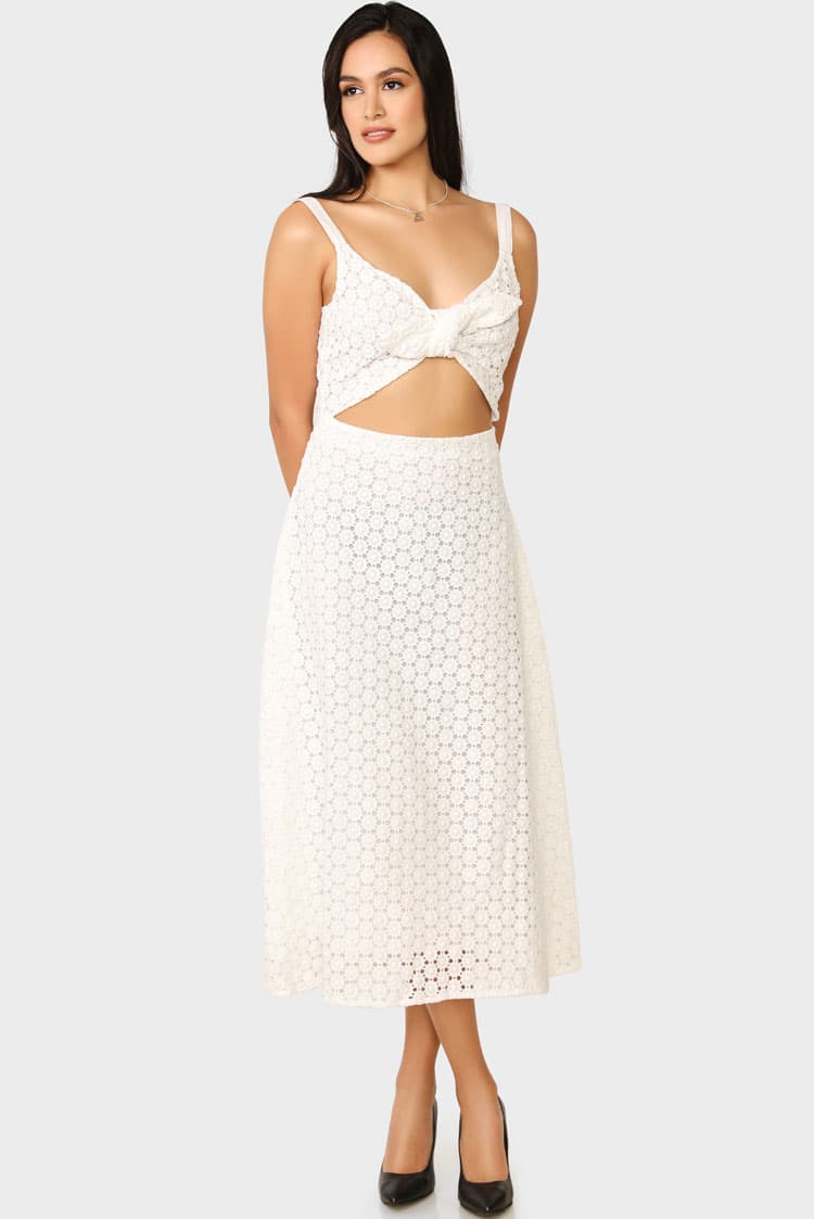 Floral Broderie Bow Dress