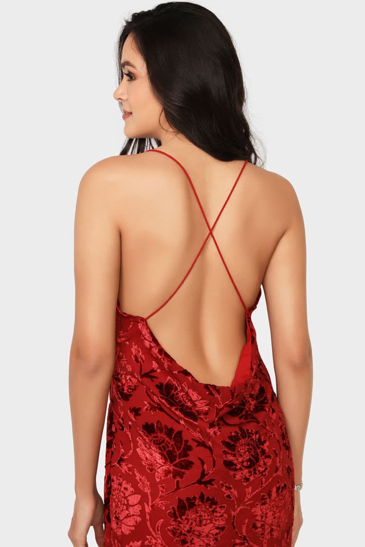 Velvet Cowl Neck Dress