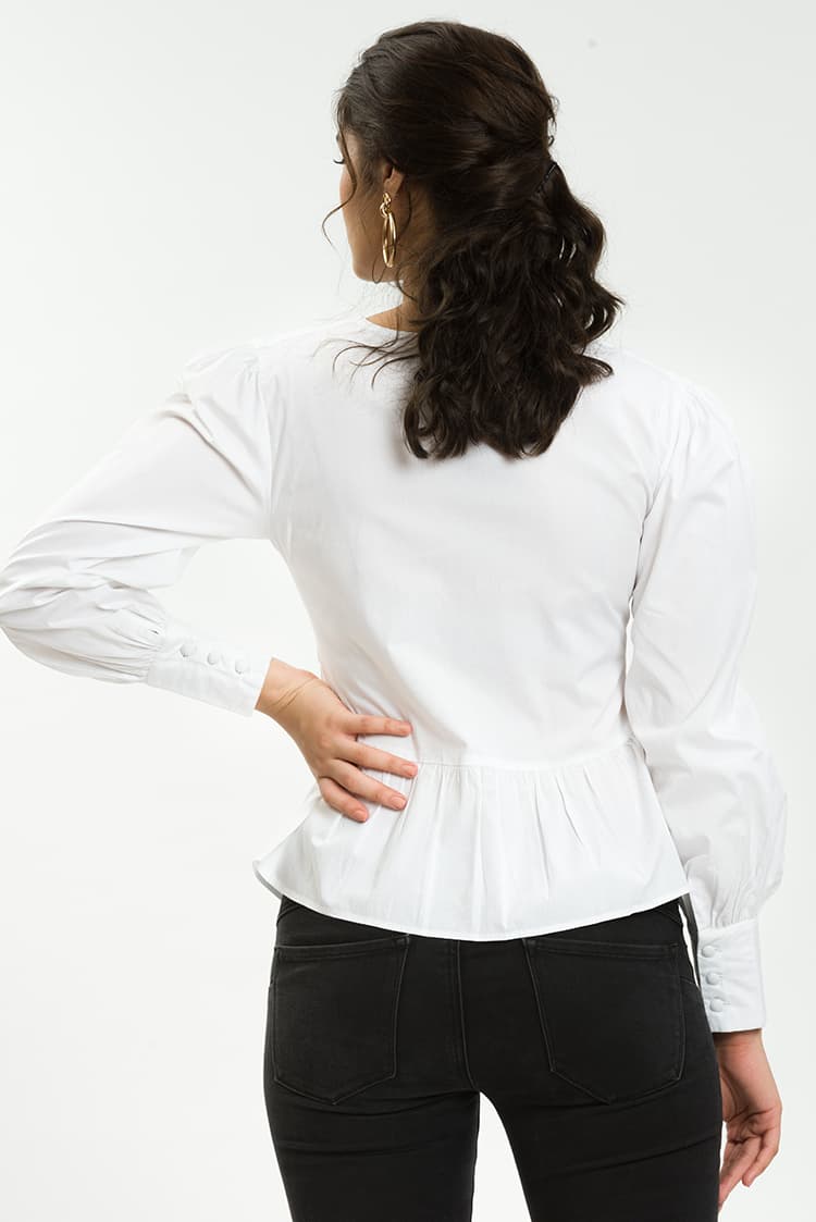 Cinched Waist Poplin Top