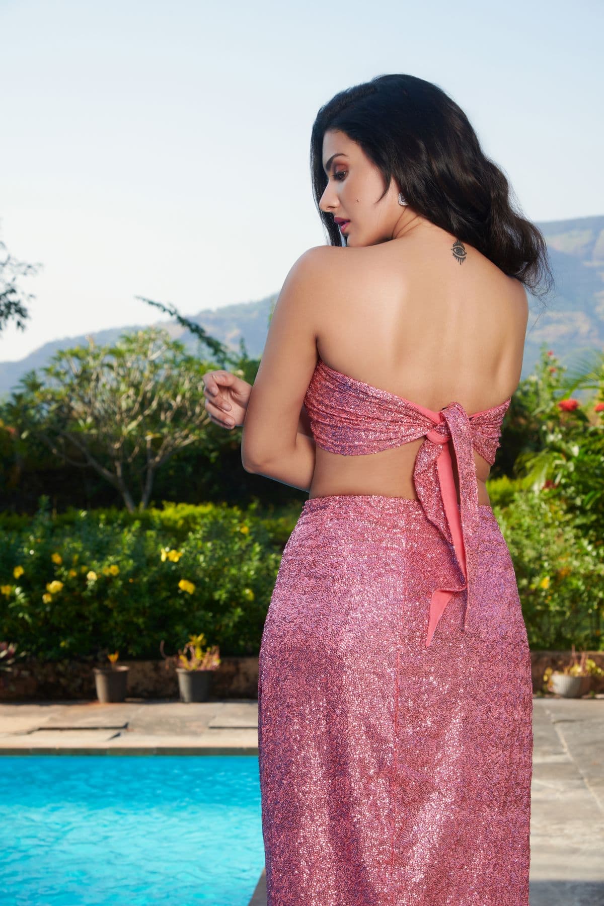 Sequin Slit Maxi Skirt