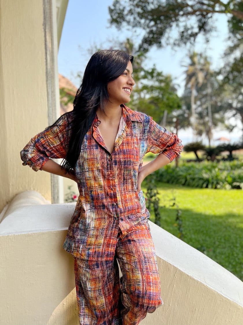 Abstract Printed Long Sleeve Shirt