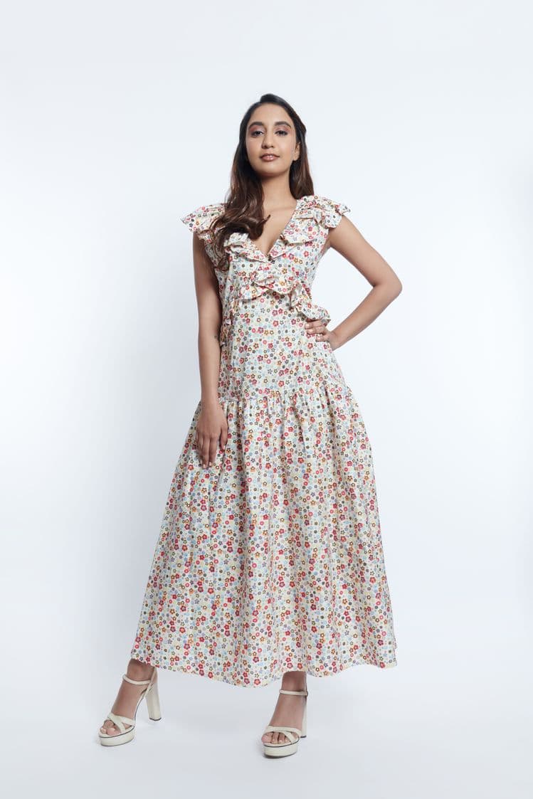 Ditsy Floral Printed Maxi Dress