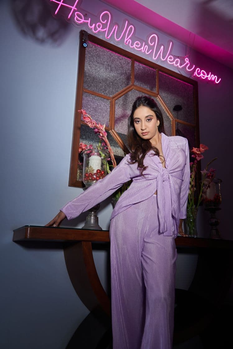 Satin Stripe Robe Tie Top