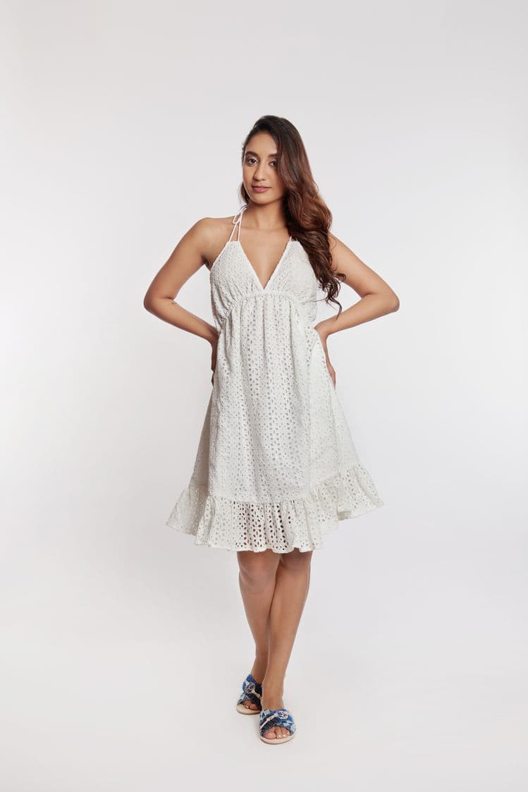 Broderie Beach Mini Dress