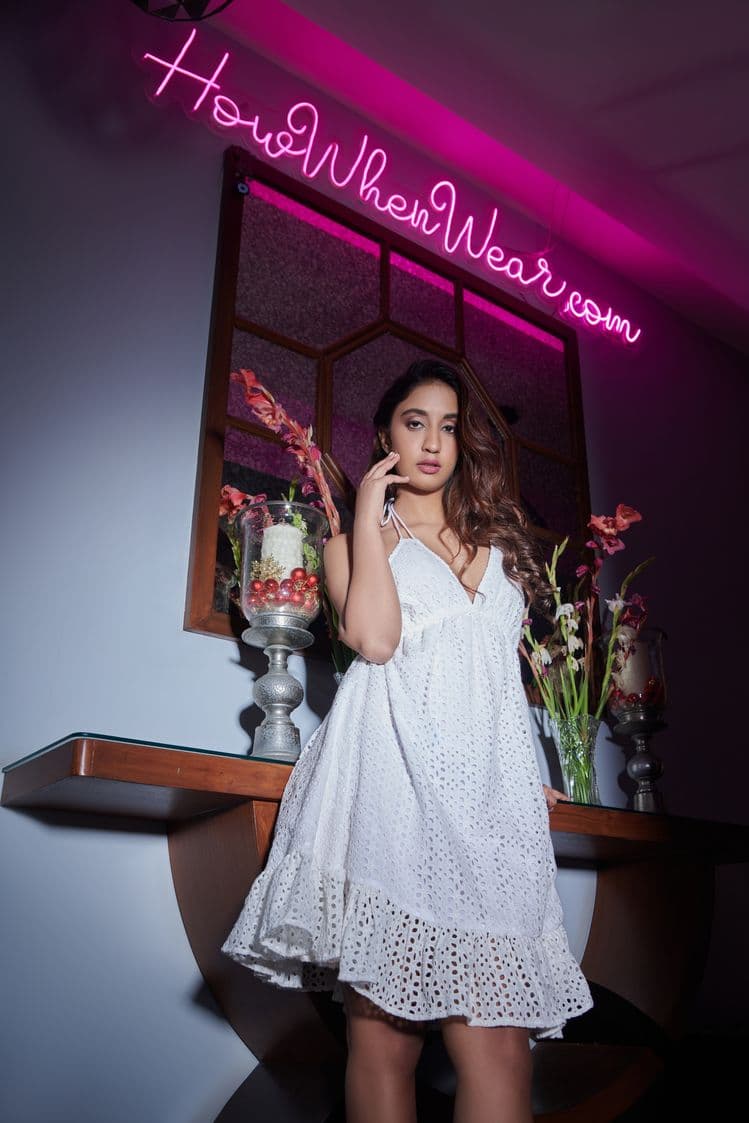 Broderie Beach Mini Dress