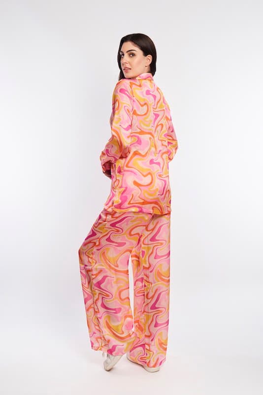 Tropical Printed Satin Shirt