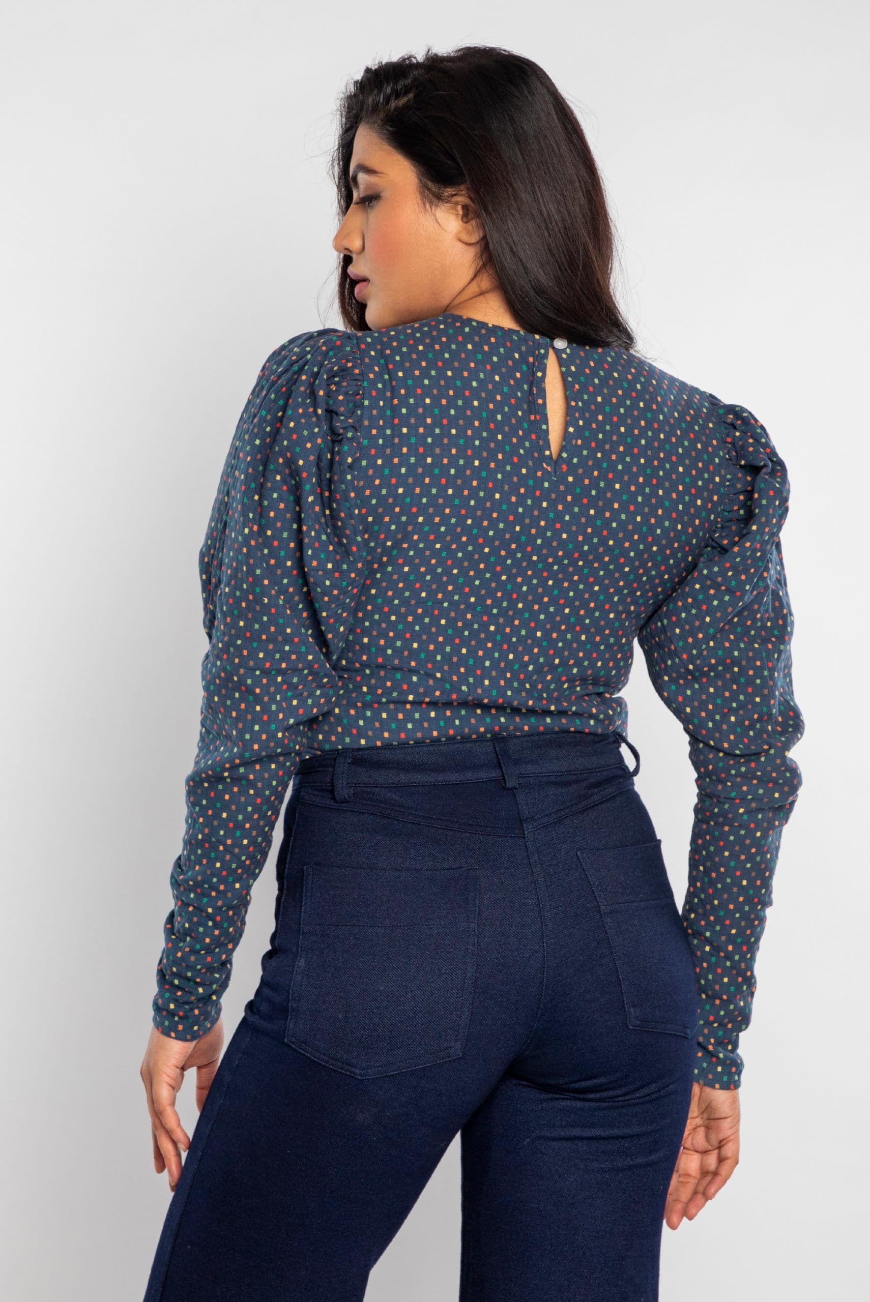 Dobby Puff Sleeve Top