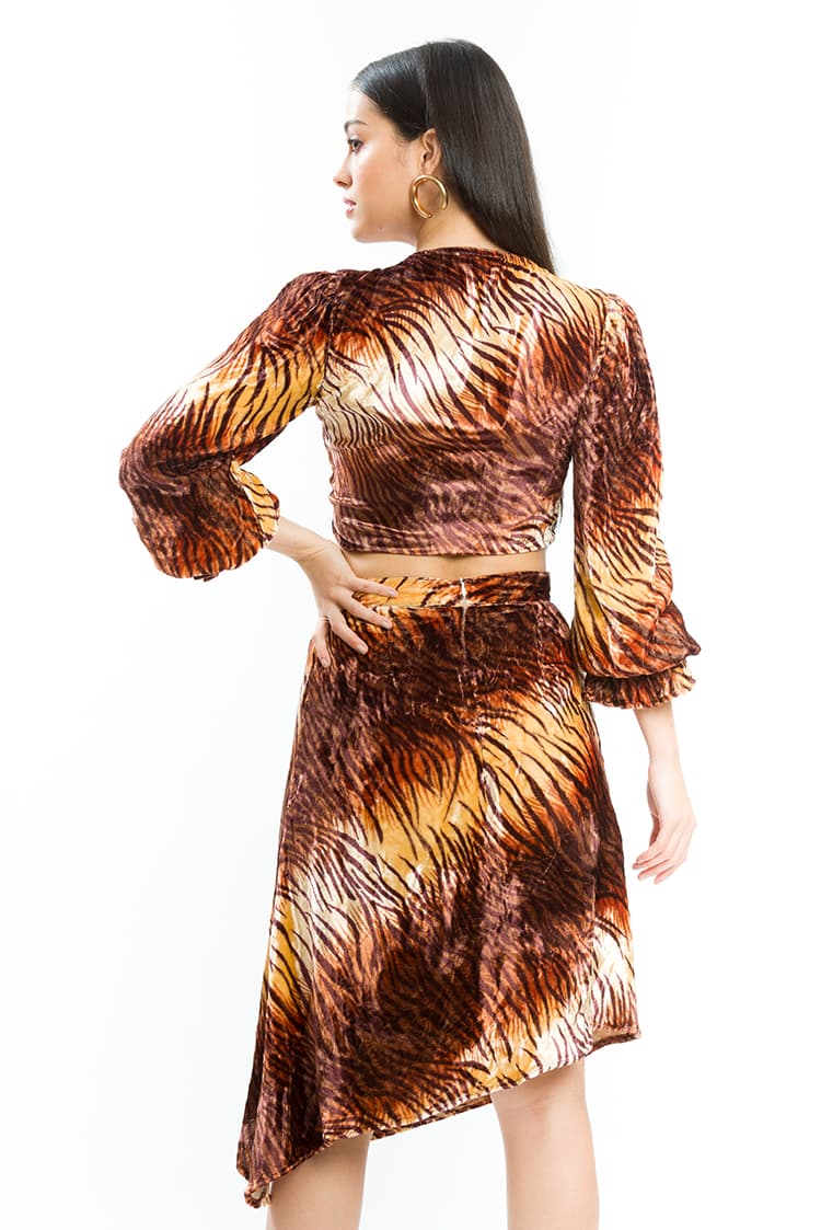 Tiger Velvet Skirt