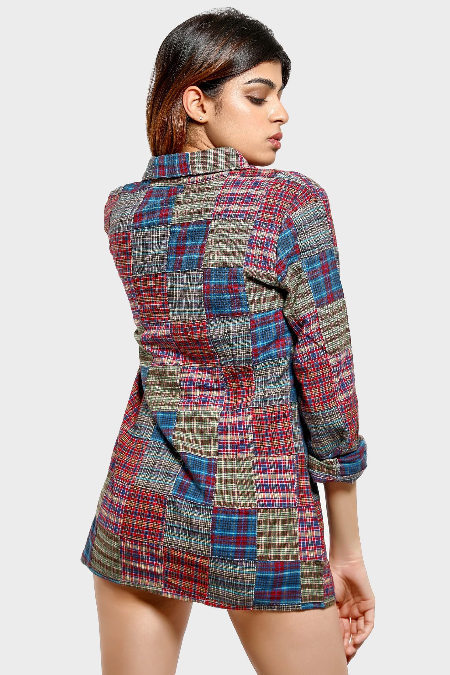 Patchwork Check Shirt
