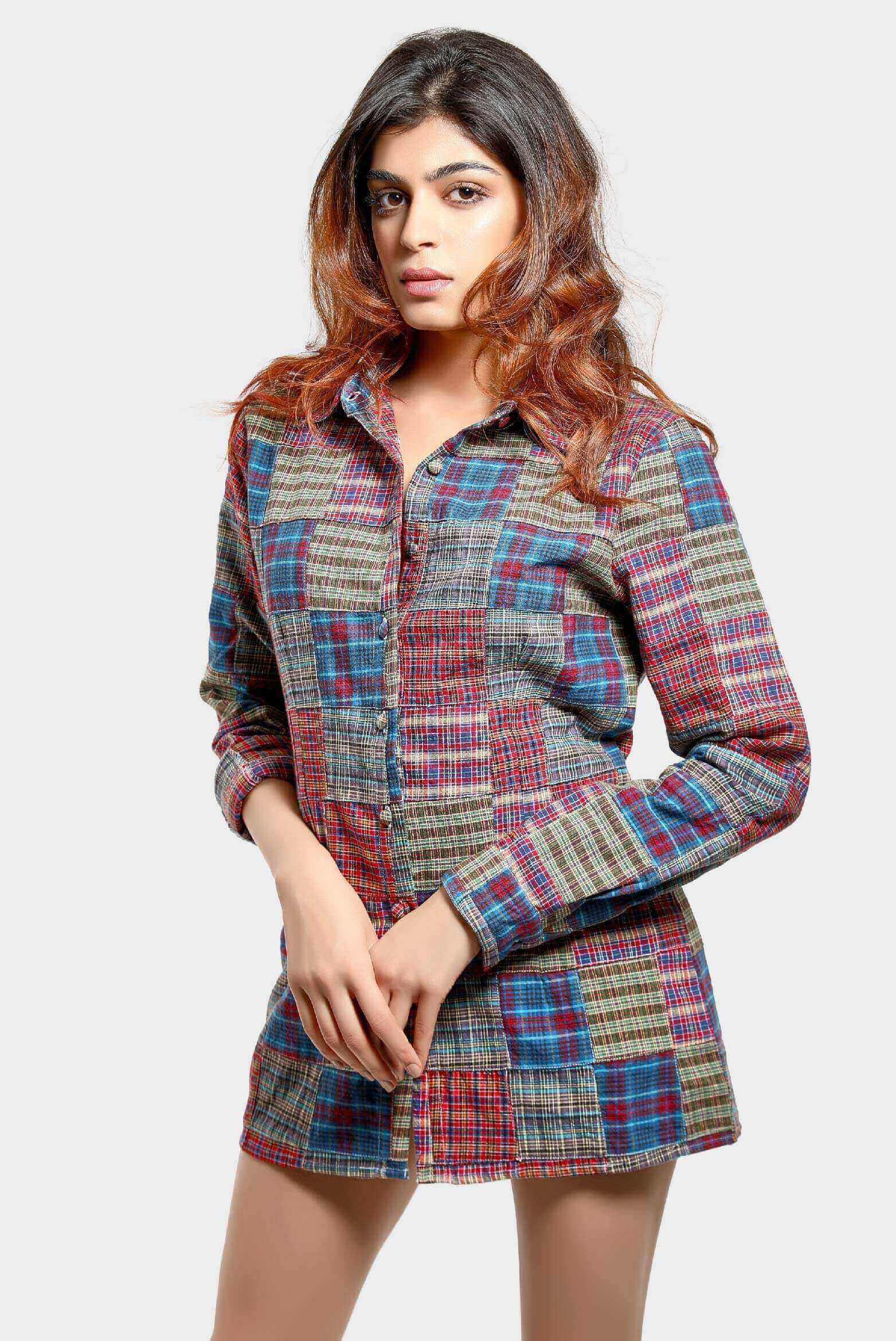Patchwork Check Shirt