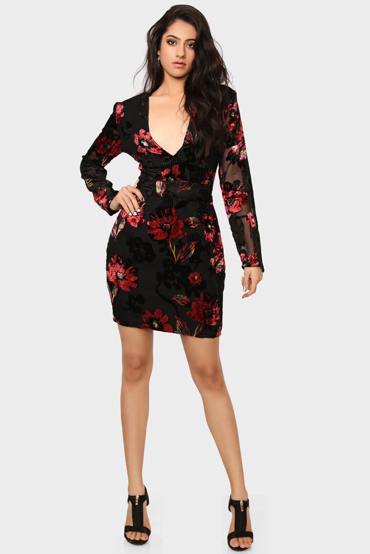 Velvet Bodycon Mini Dress