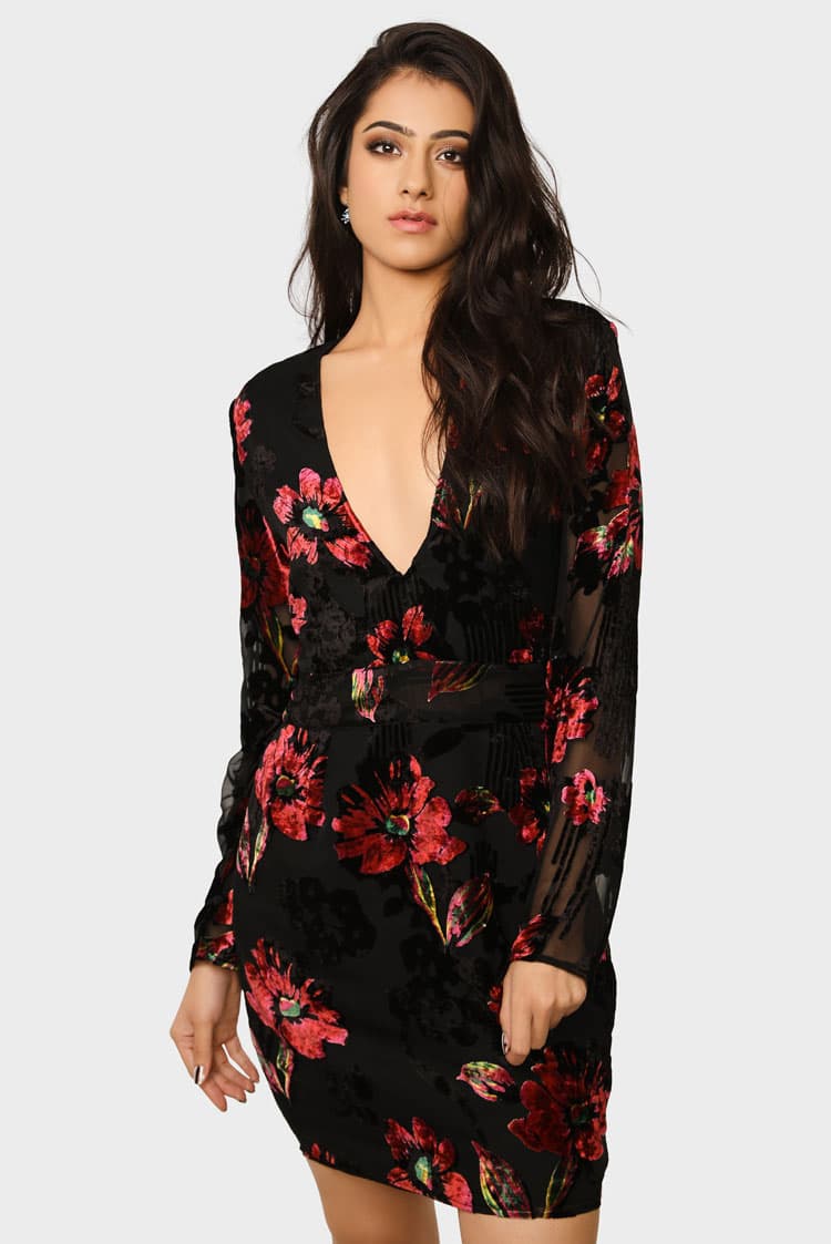 Velvet Bodycon Mini Dress