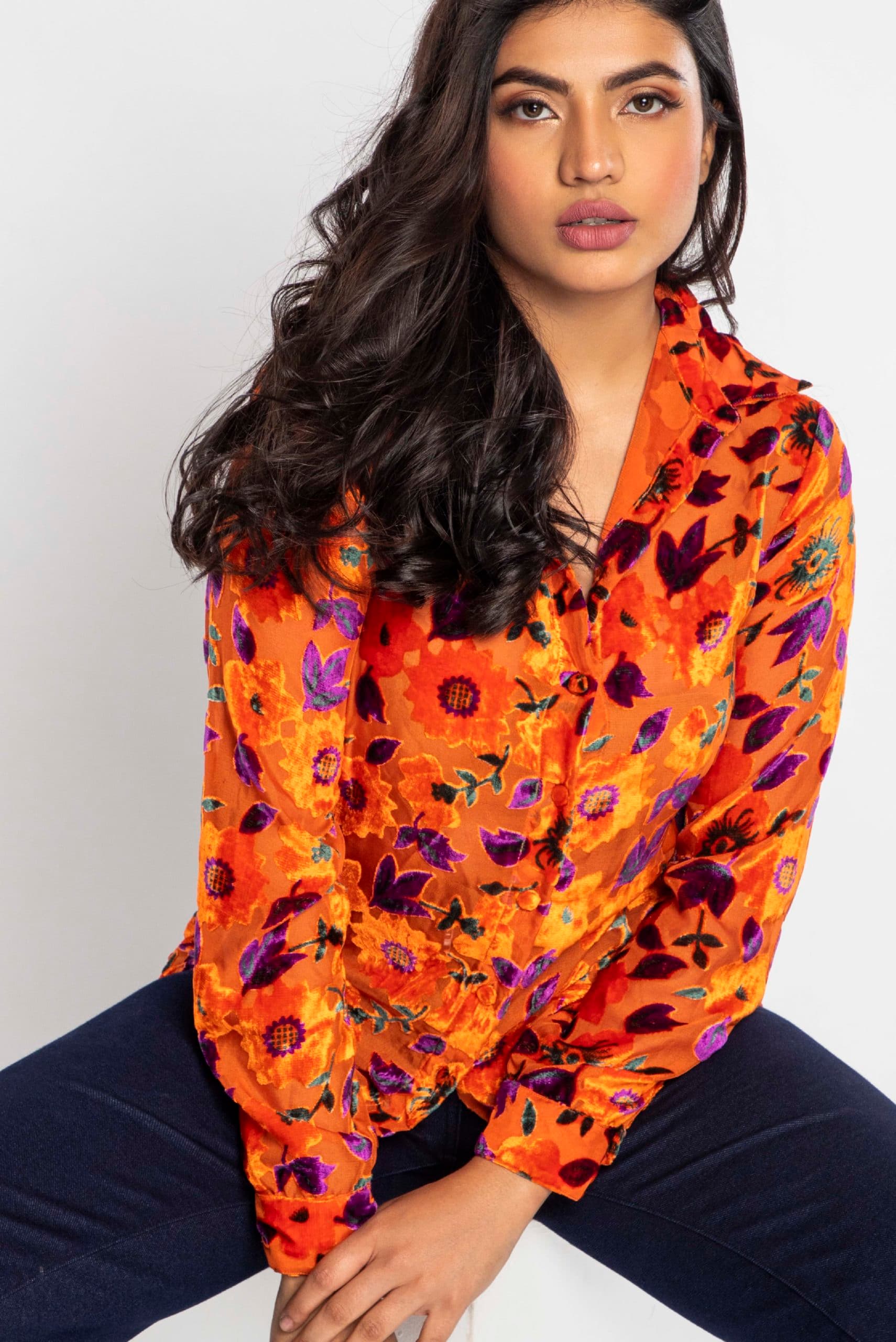 Floral Velvet Print Shirt