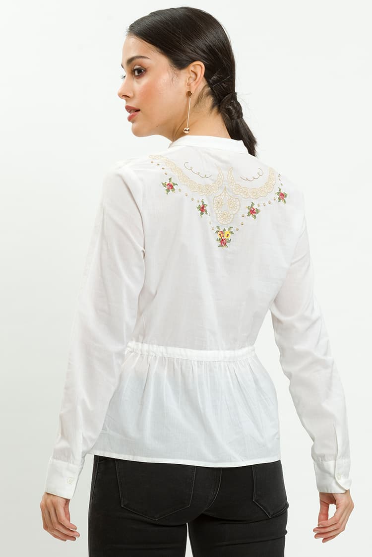 Cotton Vintage Cross Stitch Embroidery Blouse