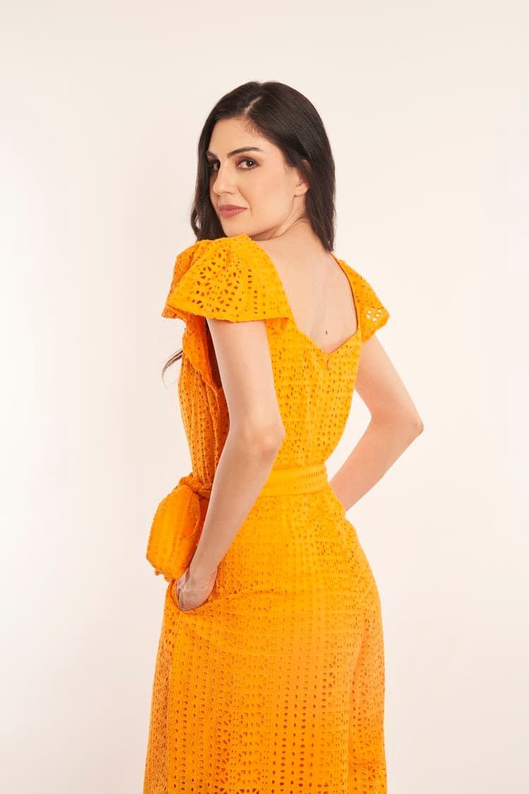 Broderie Puff Sleeve Jumpsuit