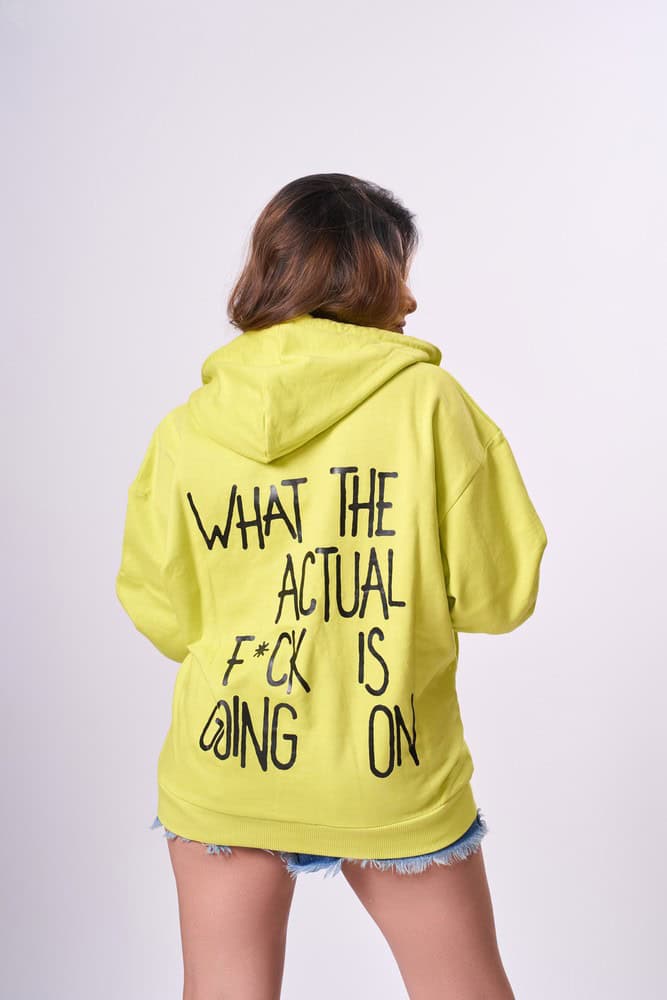 Neon WTF Slogan Hoodie