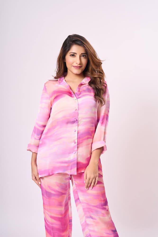 Satin Marble Printed Top