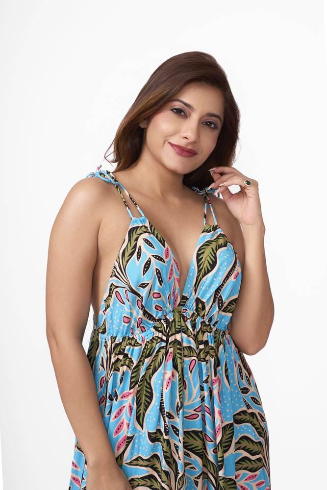 Rainforest Printed Strappy Viscose Sundress
