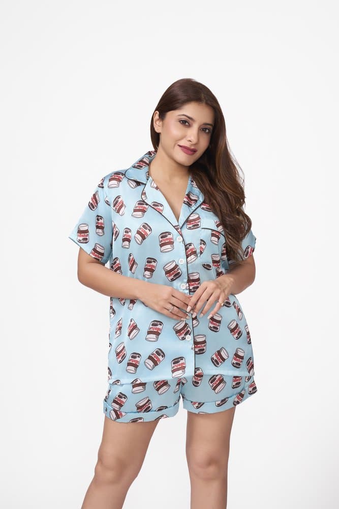 Nutella Printed Satin Night Set