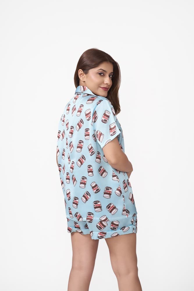 Nutella Printed Satin Night Set