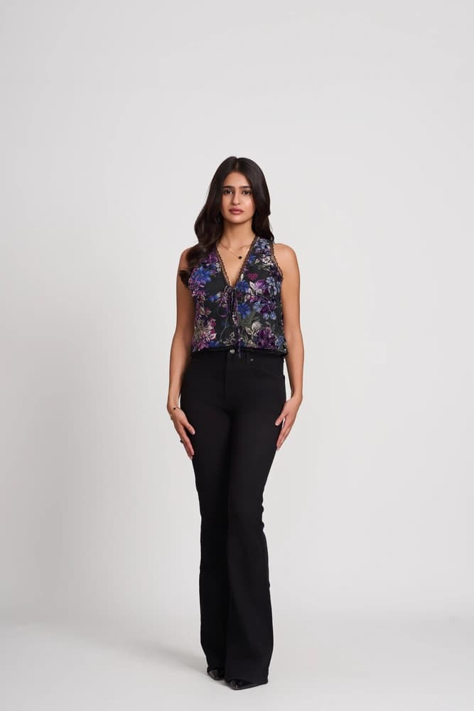 Velvet Lace Trim Cami