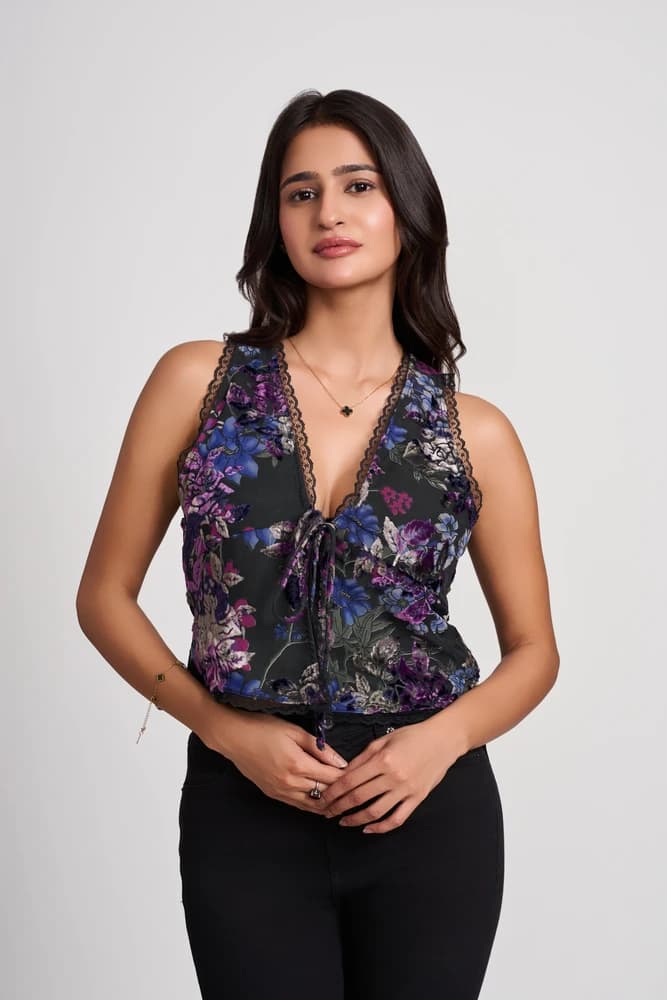 Velvet Lace Trim Cami