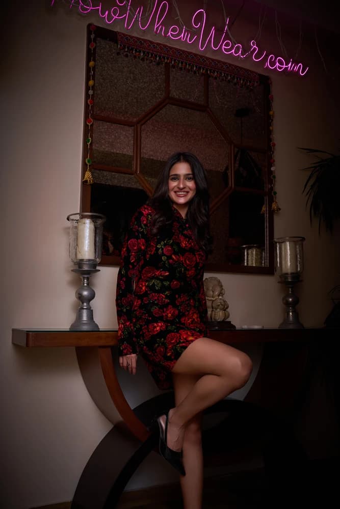 Rose Velvet High Neck Mini Dress