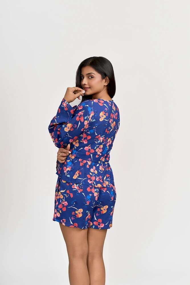 The Floral Printed Tie Top & Shorts Coord