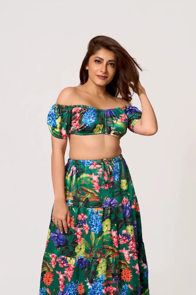 The Satin Forest Mirage Printed Bandeau Top