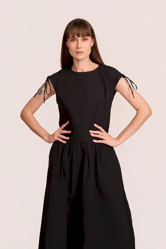 The All Black Linen Maxi Dress