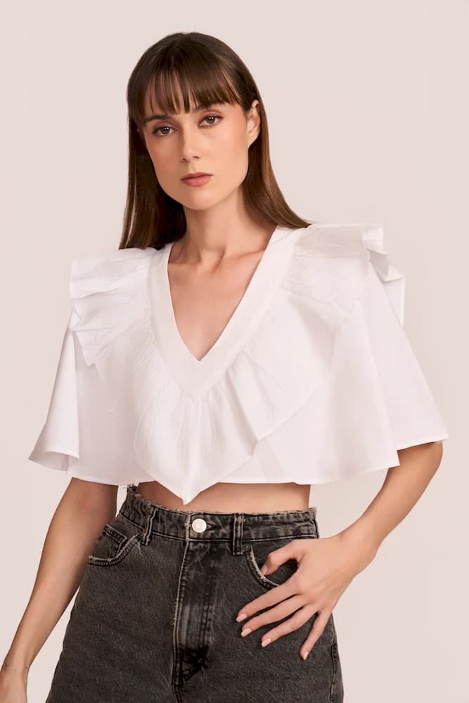 The Flappy V Neck Crop Top