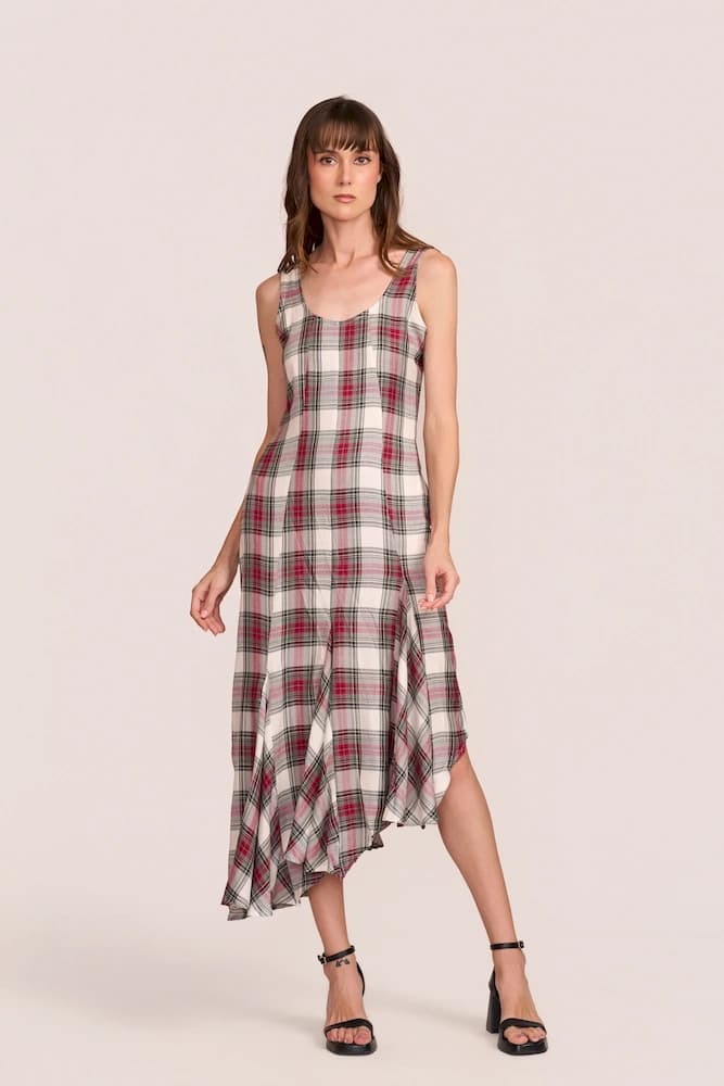 The Strawberry Sleeveless Check Dress