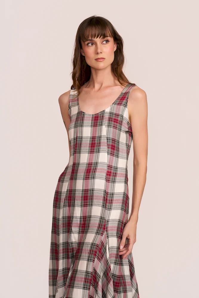 The Strawberry Sleeveless Check Dress