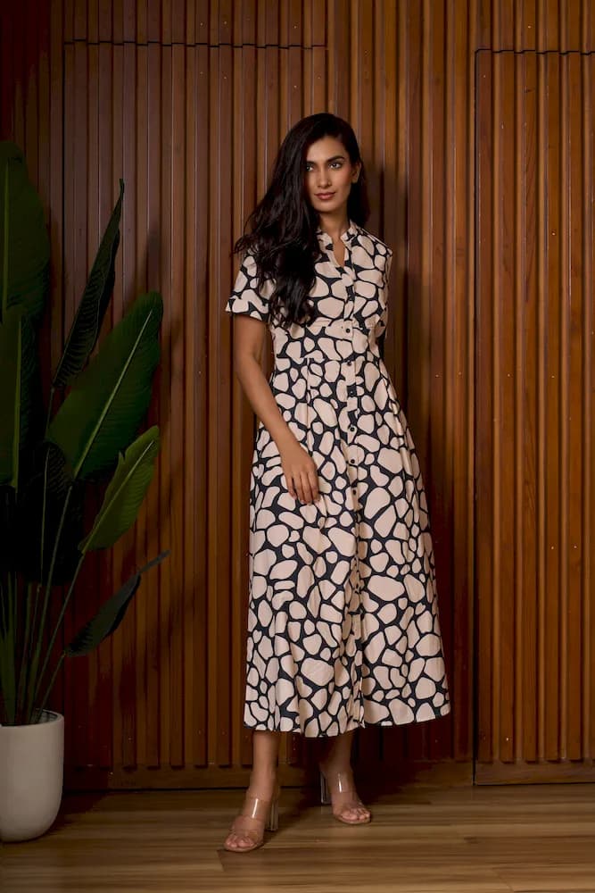 Pebble Print Maxi Dress