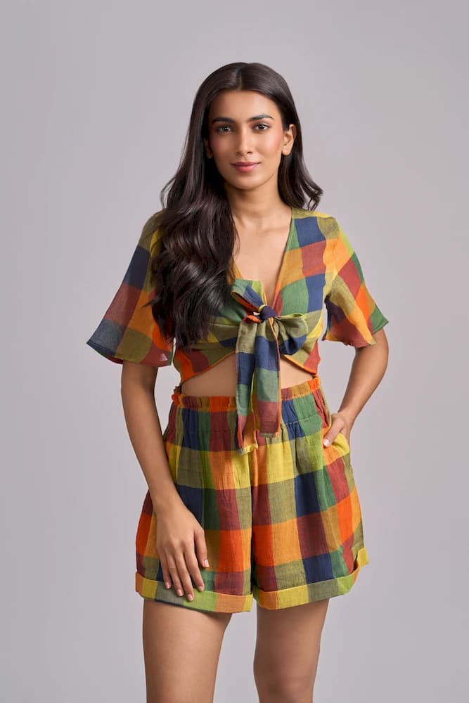 Textured Check Resort Coord