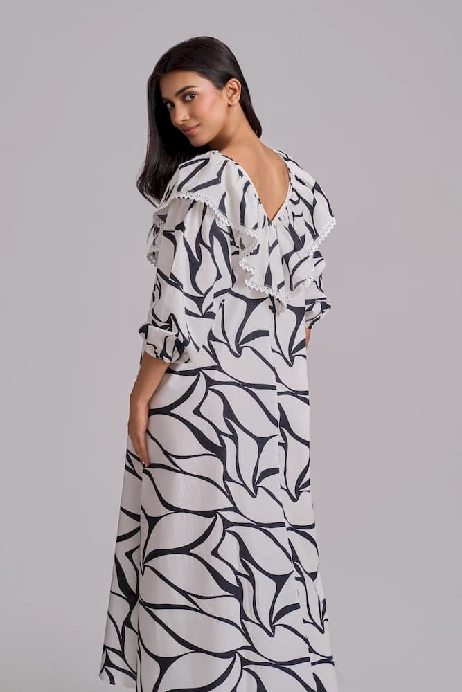 Flap Marble Print Dress