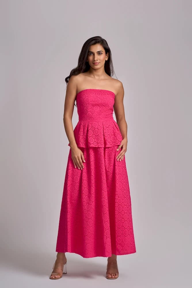 Broderie Bandeau Maxi Dress