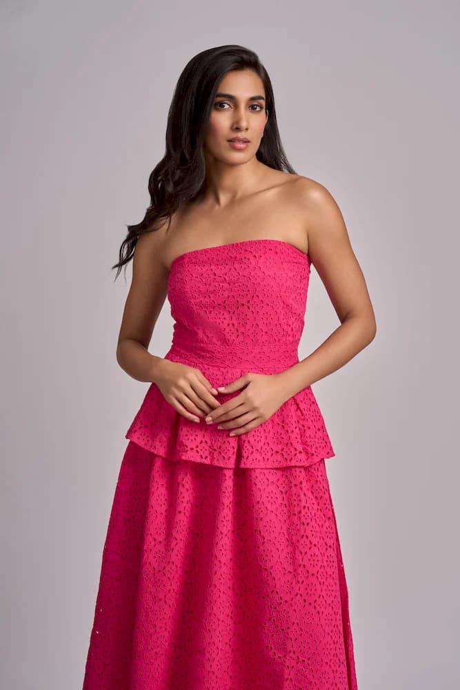 Broderie Bandeau Maxi Dress