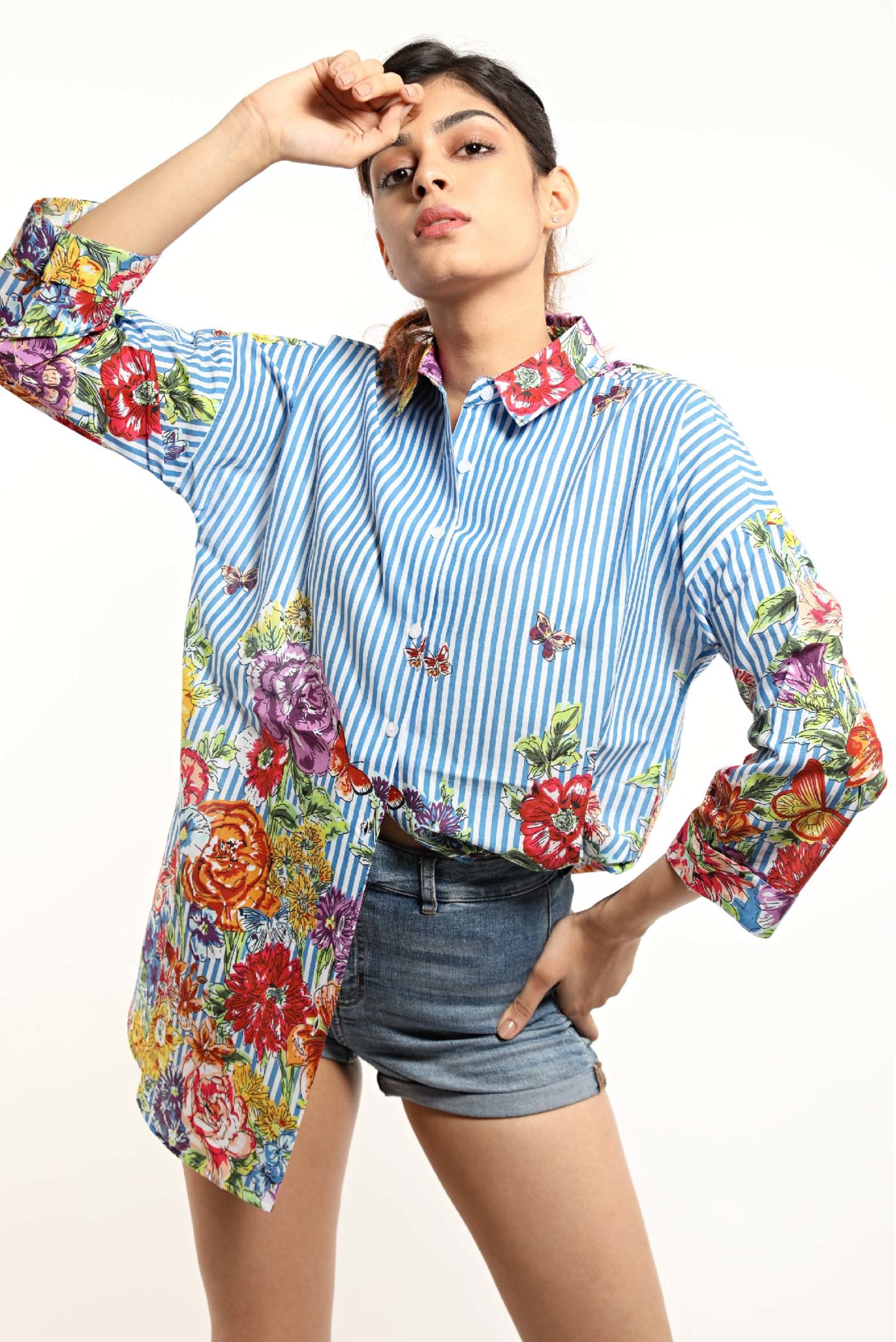 Floral Stripe Printed Shirt - How When Wear